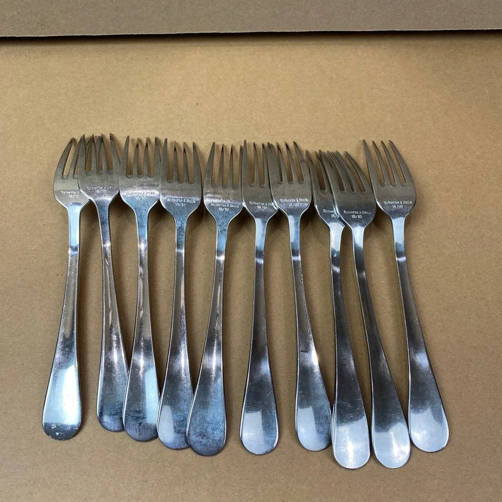 Roberts & Belk 18/10 Stainless Steel Flatware Set 33pc Silver Knives Forks Spoon